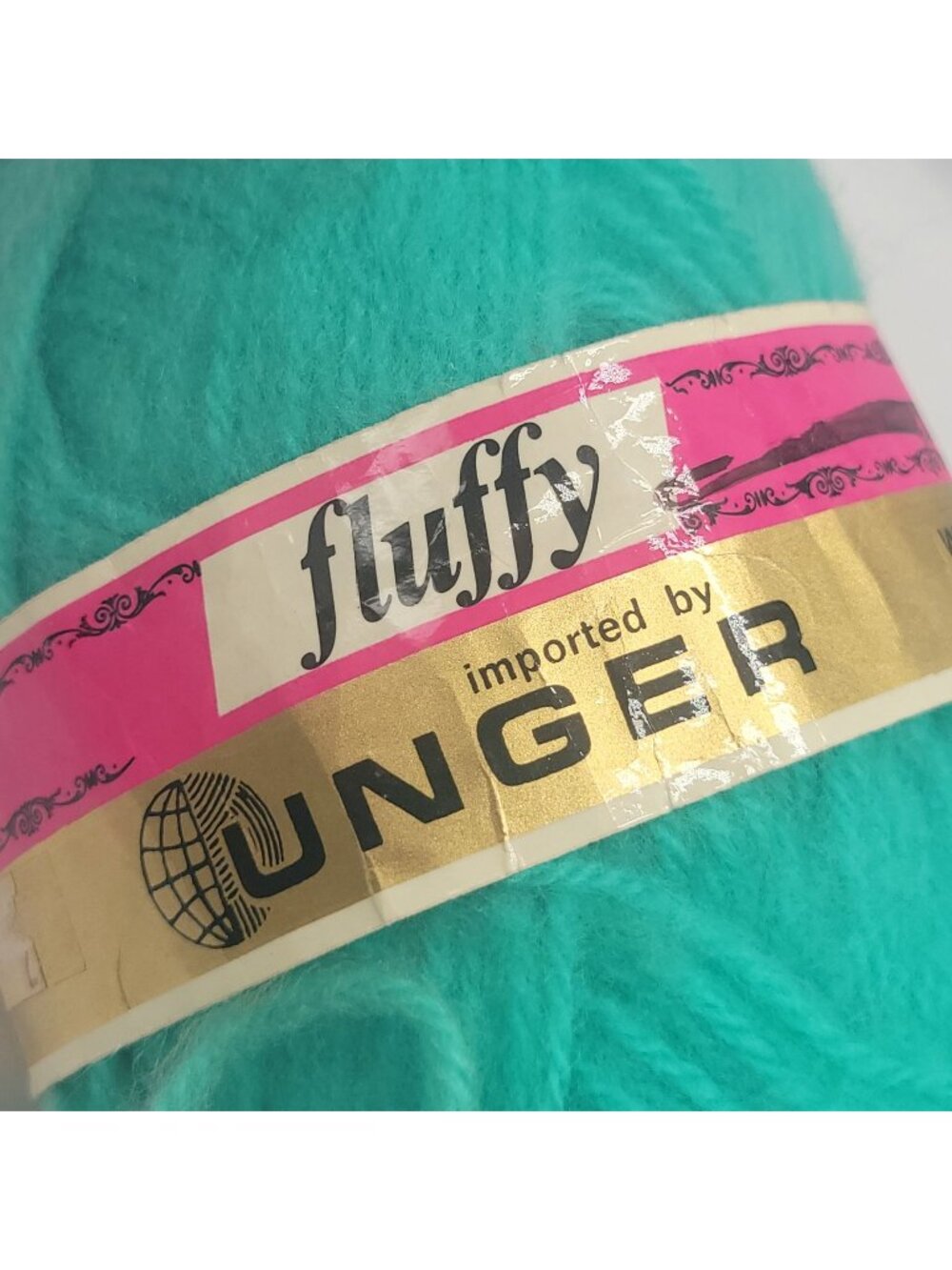 Fluffy Imported By Unger Turquoise Yarn Acrylic 50 Grams Colorfast Machine Washa